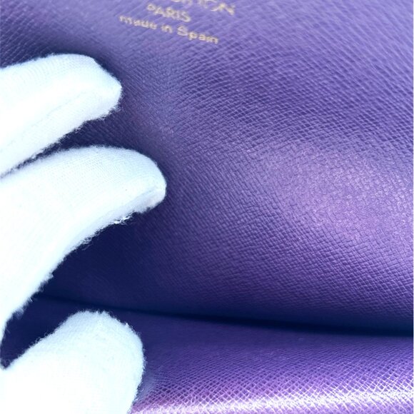 Louis Vuitton LV Yellow Epi Leather Long Wallet With Purple Interior - Picture 10 of 13